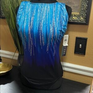 NWT Longitude  Blue and Black Swimsuit